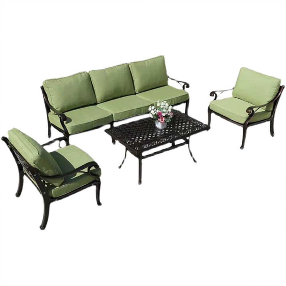 Outdoor cast aluminum sofa chair villa courtyard garden terrace sunroom hotel furniture living room leisure sofa combination