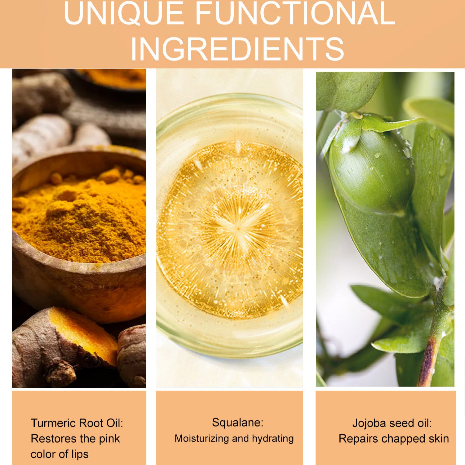 Turmeric Lip Balm Lip Moisturizing Moisturizing Fading Lip Lines Hydrating Brightening Lip Protection Turmeric Lip Balm